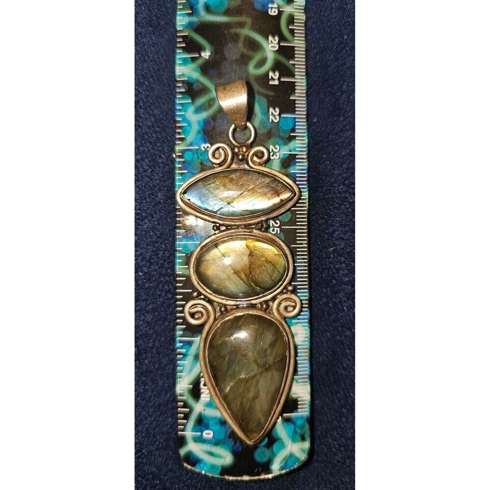 Labradorite 925 Silver Pendant Charm - Picture 3 of 6